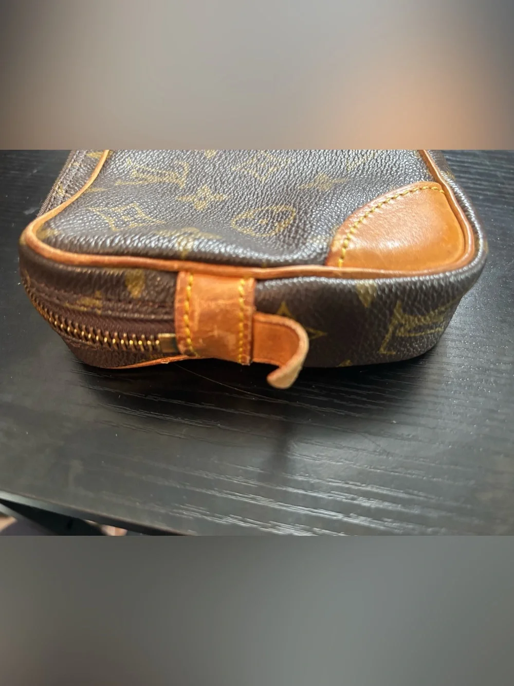 Auth Louis Vuitton Marly Dragonne GM Monogram Canvas Clutch Wristlet Bag Vintage